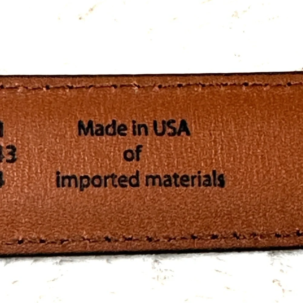 L.L.Bean  Genuine Leather Belt Size 42 Black, Gold Toned Buckle, Made in USA, 42